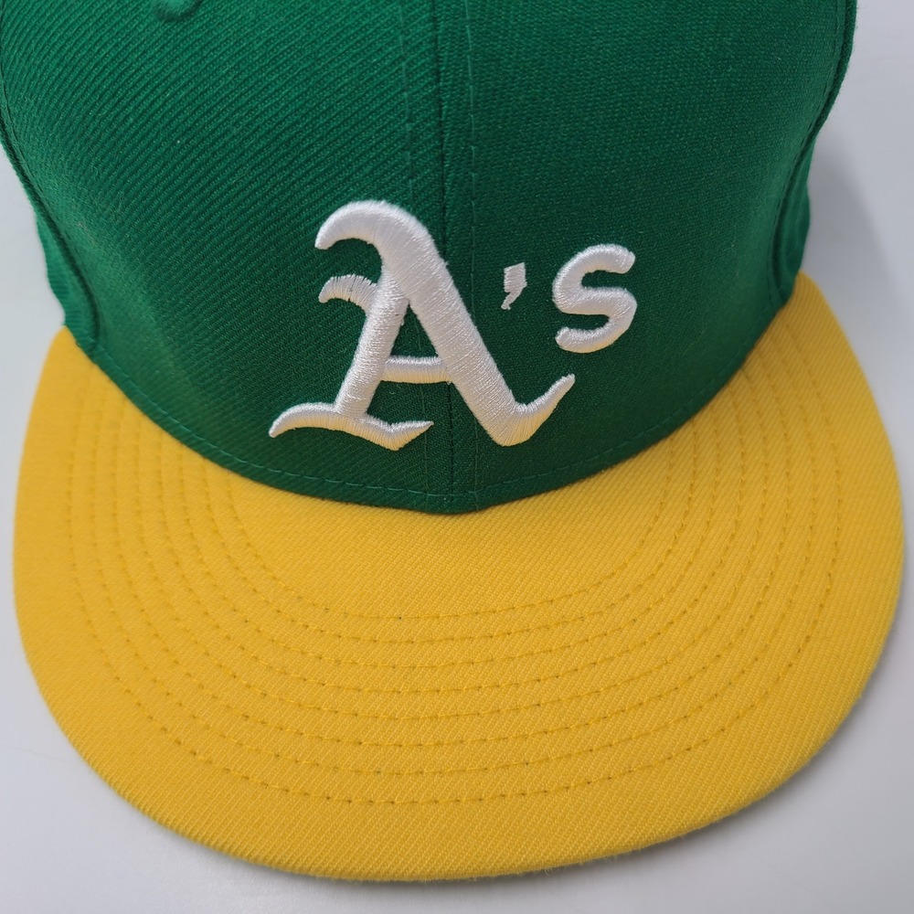 Oakland Athletics Hat Fitted 8 New Era 59Fifty Green A's 1973 World Series Patch - Picture 4 of 12